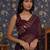 Purple sequin patta geaorgette party wear saree