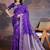 Purple woven design zari saree with blouse piece
