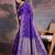 Purple woven design zari saree with blouse piece