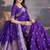 Purple woven design zari saree with blouse piece