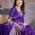 Purple woven design zari saree with blouse piece