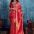 Red woven design kanjeevaram saree with blouse piece