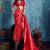 Red woven design kanjeevaram saree with blouse piece
