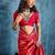 Red woven design kanjeevaram saree with blouse piece