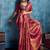 Magenta woven design kanjeevaram saree with blouse piece