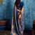 Blue woven design kanjeevaram saree with blouse piece