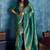Green woven design kanjeevaram saree with blouse piece