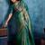 Green woven design kanjeevaram saree with blouse piece