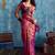 Magenta woven design kanjeevaram saree with blouse piece