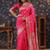 Pink ethnic motifs woven design silk blend banarasi sarees