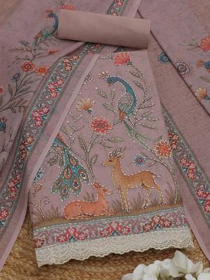 embroidered viscose rayon unstitched dress material 1