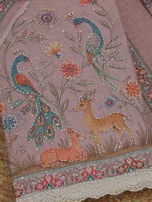 embroidered viscose rayon unstitched dress material 2