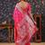 Pink ethnic motifs woven design silk blend banarasi sarees