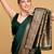 Green art silk zari kanjivaram saree with unstitched blouse piece