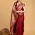 Red woven design art silk kanjeevaram saree with blouse piece