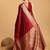 Red woven design art silk kanjeevaram saree with blouse piece
