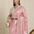 Pink women woven design zari banarasi saree