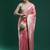 Pink woven design chanderi sarees with blouse piece