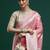 Pink woven design chanderi sarees with blouse piece