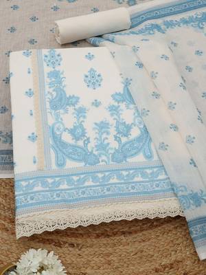 printed linen unstitched dress material 1