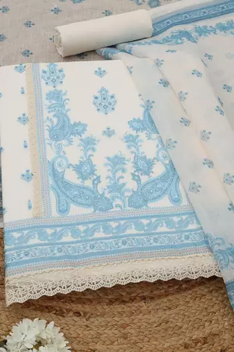 printed linen unstitched dress material