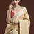 Beige woven design chanderi sarees with blouse piece