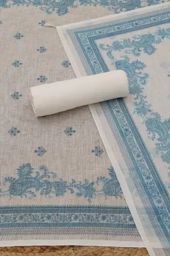 printed linen unstitched dress material