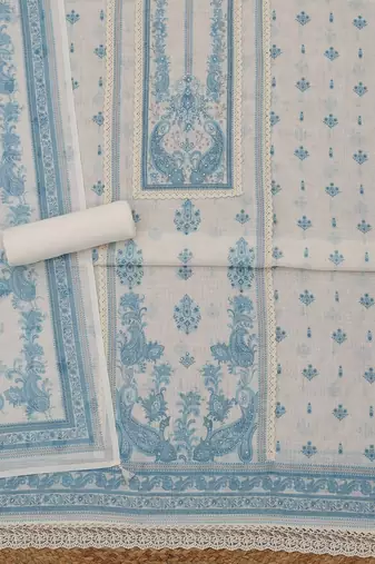 printed linen unstitched dress material