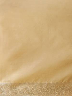 Beige woven design chanderi sarees with blouse piece 5