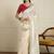 Cream floral motifs printed banarasi saree with blouse piece