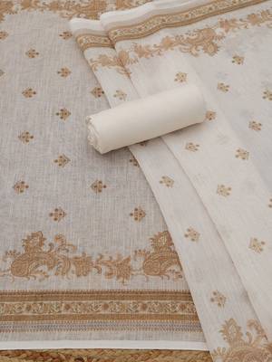 printed linen unstitched dress material 1