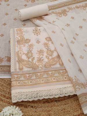 printed linen unstitched dress material 3