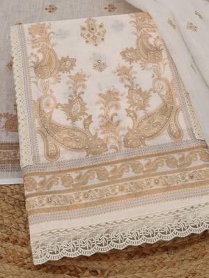 printed linen unstitched dress material 4