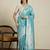 Blue woven design saree with blouse