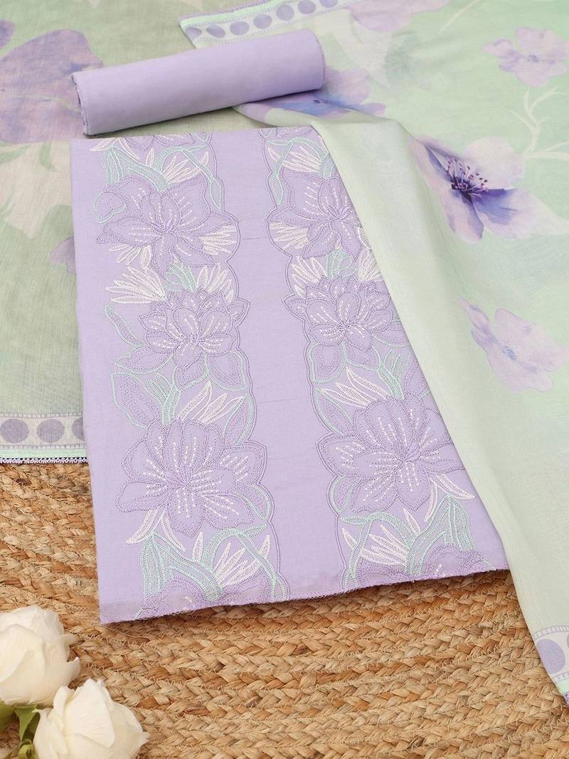 embroidered unstitched dress material