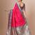 Pink woven design banarasi saree with blouse piece
