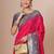 Pink woven design banarasi saree with blouse piece
