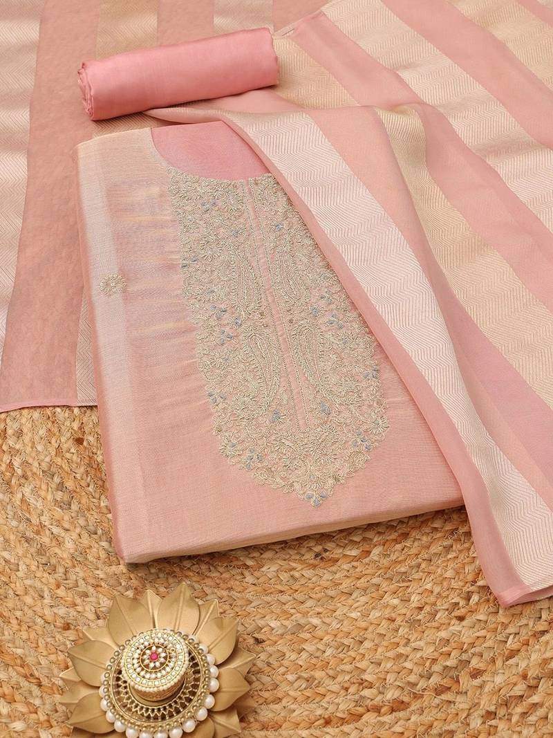 embroidered unstitched dress material
