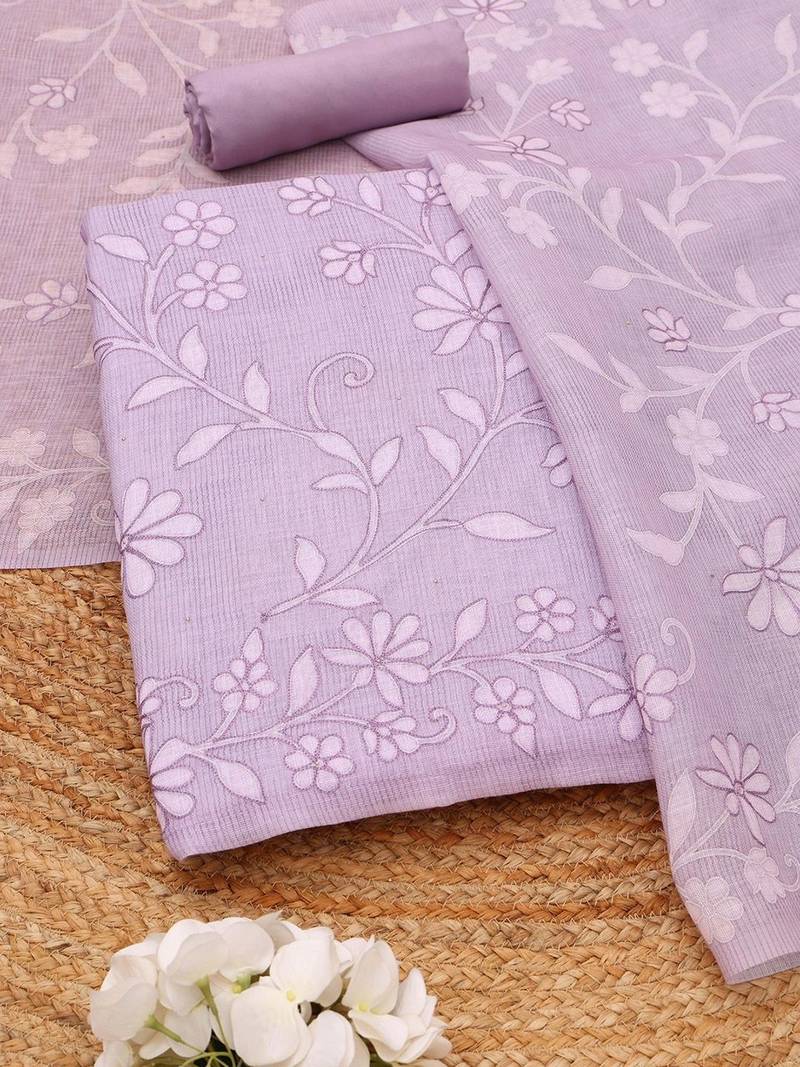 printed linen unstitched dress material