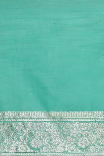 Green woven design chanderi sarees with blouse piece