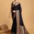 Black solid woven design zari art silk kanjeevaram saree