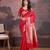 Red woven design zari ethnic motifs saree