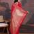 Red woven design zari ethnic motifs saree