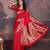 Red woven design zari ethnic motifs saree