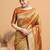 Mustard ethnic motifs woven design kanjeevaram saree
