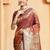 Rust ethnic motifs woven design kanjeevaram saree