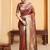 Rust ethnic motifs woven design kanjeevaram saree