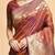Rust ethnic motifs woven design kanjeevaram saree