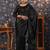Black blooming fully sequined saree with classic unstitched blouse