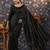 Black blooming fully sequined saree with classic unstitched blouse